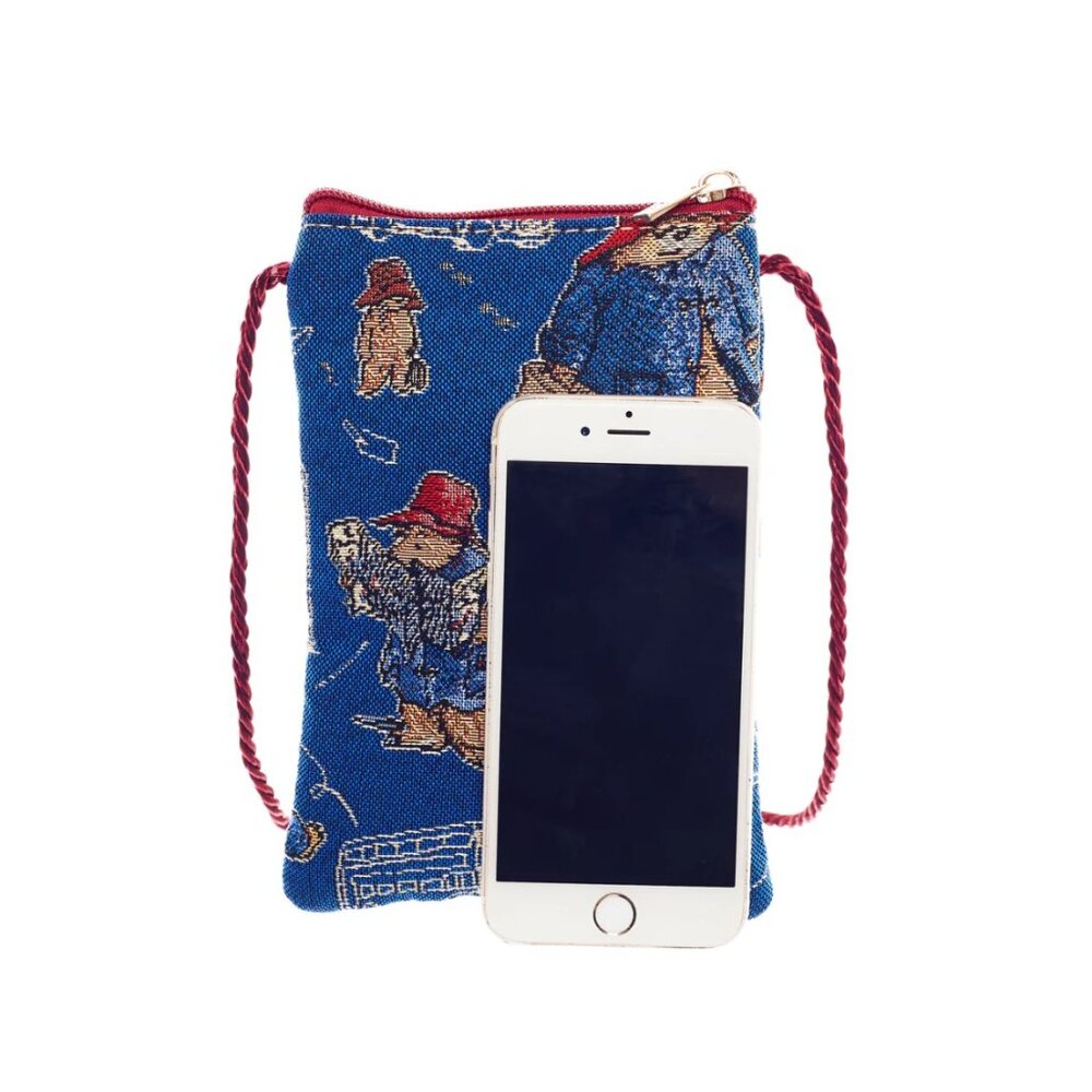 Paddington Bear Signare Tapestry Crossbody Phone Bag Mini Purse Blue - Picture 10 of 13